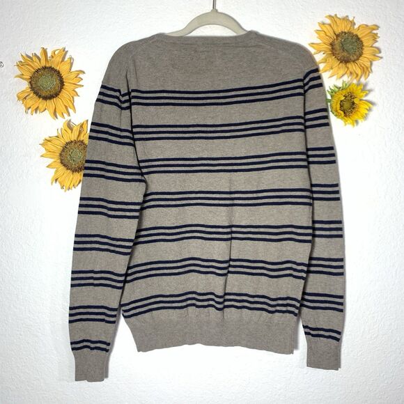 J.Crew men's striped cashmere blend crewneck Long Sleeve Sweater Size Medium - Picture 5 of 9